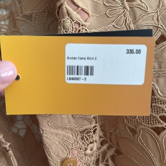 NWT Le Superbe Elegant Lace Floral Tan Top - Picture 6 of 7